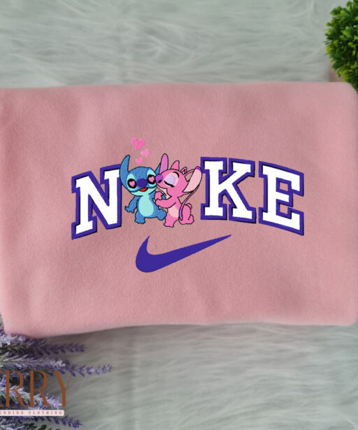 Stitch and Angel Disney Nike Embroidered Sweatshirts