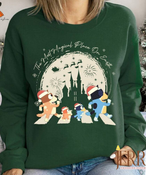 The Most Magical Place On Earth Shirt | Bluey Christmas Shirt | Bluey Family Xmas Tee | Bluey Merry Christmas | Magic Kingdom Xmas Shirt