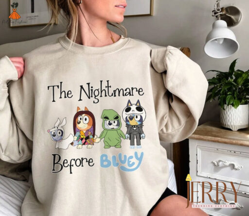 The Nightmare Before Bluey Shirt, Halloween Matching Family Shirt, Halloween Sweatshirt, Halloween Gifts, Spooky Season Sweatshirt