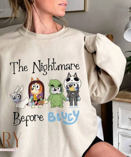 The Nightmare Before Bluey Shirt, Horror Halloween Shirt, Matching Family Shirt, Halloween Horror Sweatshirt , Halloween Costume Sweatshirt