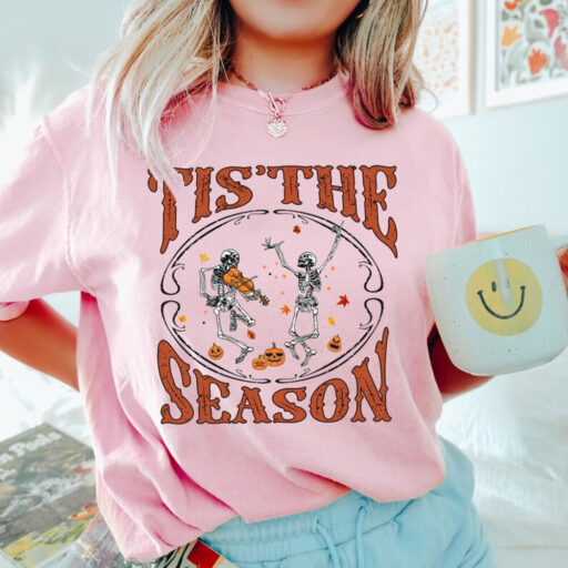 Tis The Season Shirt, It’s Fall Y’all Shirt,Pumpkin Sweatshirt, Spooky Season Tee, Stay Spooky Gifts For Fall Lovers, Dancing Skeleton Shirt