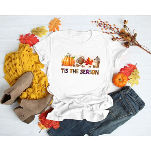 Tis The Season Shirt, Thanksgiving Pumpkin Shirt, Thanksgiving Gifts, Tis The Season Halloween Shirt, Fall Shirts for Women, Fall Gifts