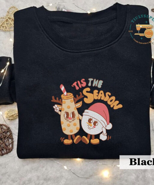 Tis The Season Sweatshirt, Christmas Sweatshirt, Womens Christmas Sweater, Christmas Crewneck Pullover Christmas Tree Holiday Sweaters