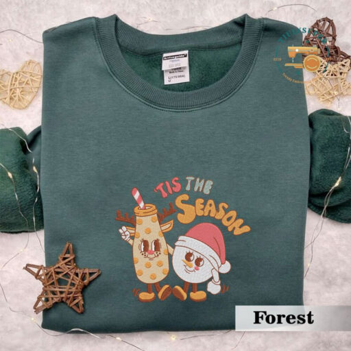 Tis The Season Sweatshirt, Christmas Sweatshirt, Womens Christmas Sweater, Christmas Crewneck Pullover Christmas Tree Holiday Sweaters