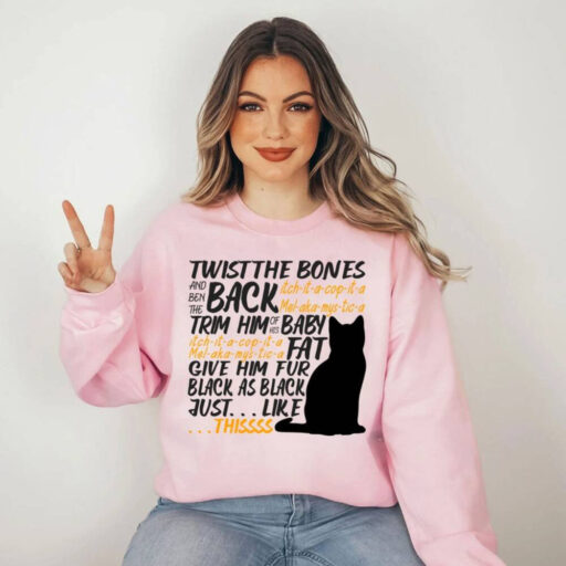 Twist The Bones Shirt Gift For Halloween, Halloween Cat Shirt, Black Cat T-shirt, Halloween Shirt, Witch Spell Tee, Hocus Pocus Shirt Gift