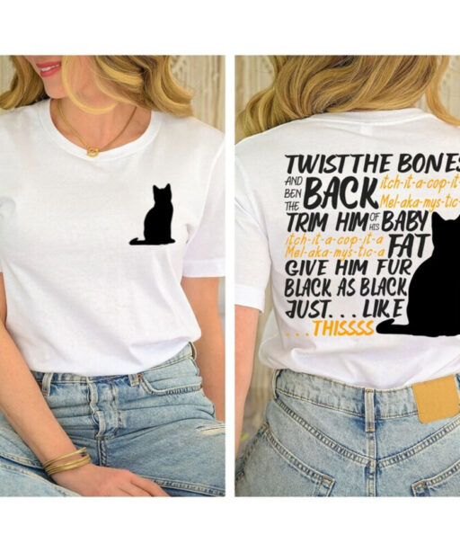 Twist The Bones Sweatshirt Gift For Halloween, Halloween Cat Sweatshirt,Black Cat Sweatshirt,Halloween Clothing,Witch Spell Tee, Hocus Pocus