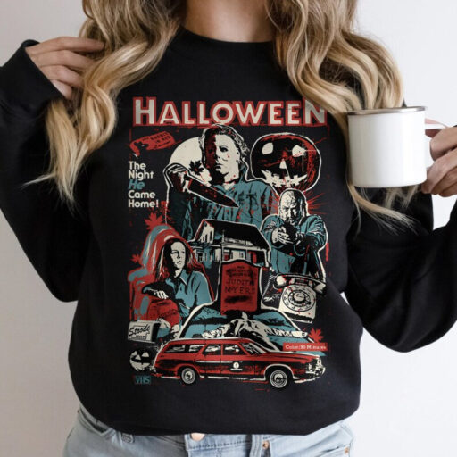 Vintage 90s Halloween Movies Sweatshirt, Retro Horror Movies Comfort Colors Shirt, Halloween Party 2023 Shirt, Family Holiday Spooky Tee.