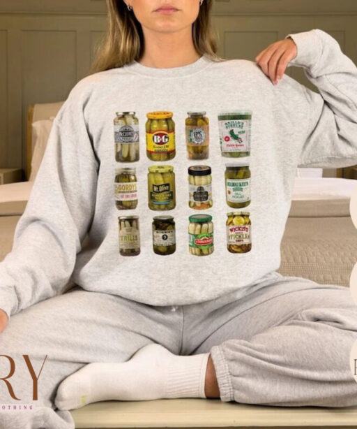 Vintage Canned Pickles Sweatshirt, Pickle Lovers Sweater, Homemade Pickles Sweatshirt, Pickle Jar Crewneck Sweatshirt, Canning Season Shirt