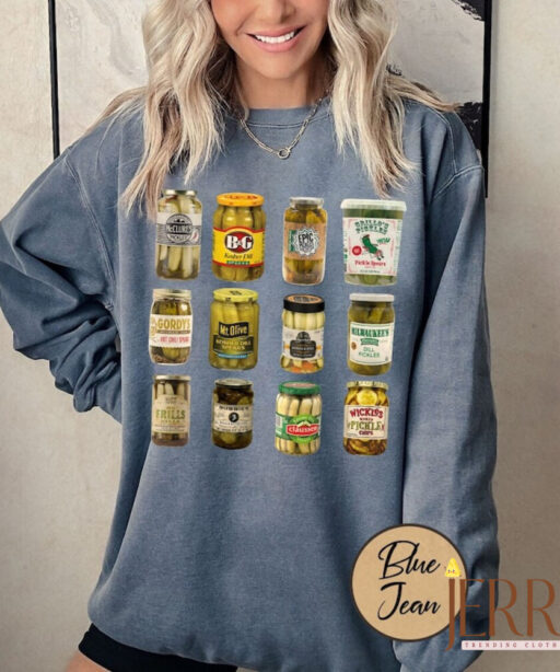 Vintage Canned Pickles Sweatshirt, Pickle Lovers Sweater, Homemade Pickles Sweatshirt, Pickle Jar Crewneck Sweatshirt, Canning Season Shirt