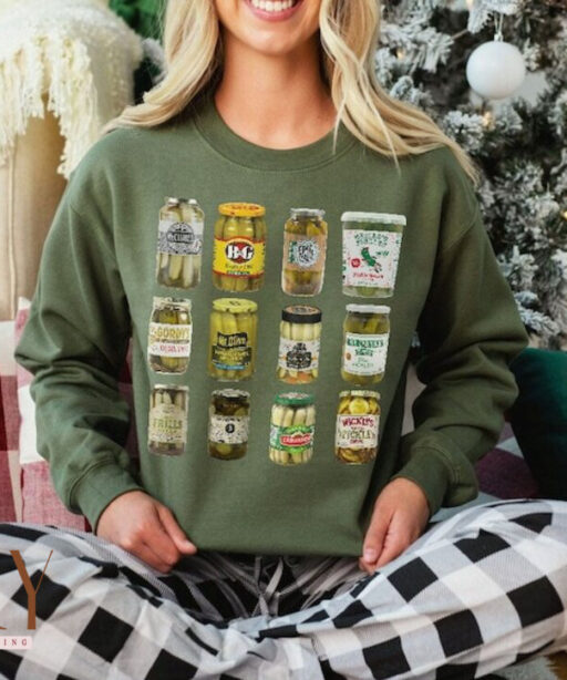 Vintage Canned Pickles Sweatshirt, Pickle Lovers Sweater, Homemade Pickles Sweatshirt, Pickle Jar Crewneck Sweatshirt, Canning Season Shirt