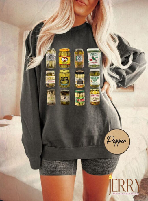 Vintage Canned Pickles Sweatshirt, Pickle Lovers Sweater, Homemade Pickles Sweatshirt, Pickle Jar Crewneck Sweatshirt, Canning Season Shirt