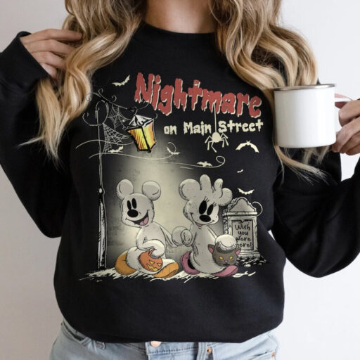 Vintage Disney Halloween Comfort Colors T-shirt, Retro Mickey Minnie Halloween Shirts, Nightmare On The Main Streat Shirt, Halloween Pumpkin