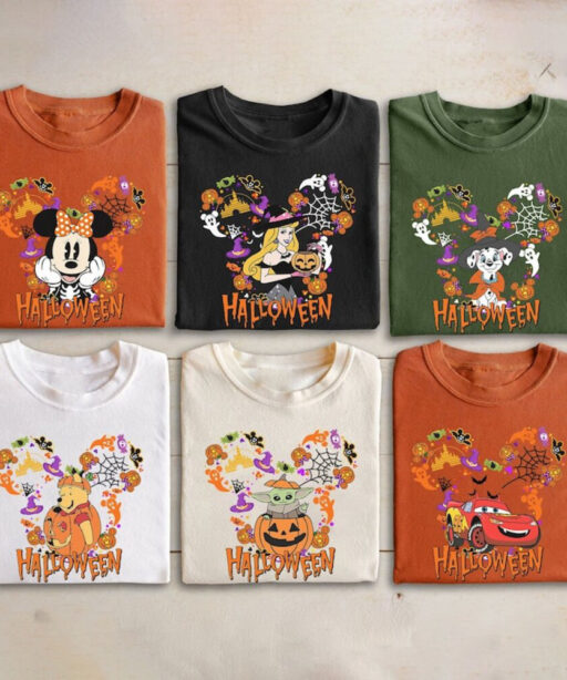 Vintage Disney Halloween Party Shirt, Disney Character Halloween Shirt, Mickey And Friends Halloween Shirt, Disney Family Matching Shirt