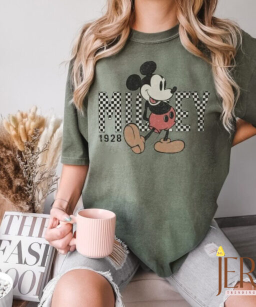 Vintage Disney Mickey Checkered Comfort Shirt, Disney Mouse Shirt, Disney Family Trip Shirt, Disney Vacation Shirt, Disneyworld Shirt