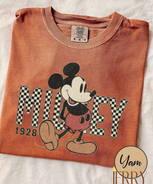 Vintage Disney Mickey Checkered Comfort Shirt, Disney Mouse Shirt, Disney Family Trip Shirt, Disney Vacation Shirt, Disneyworld Shirt