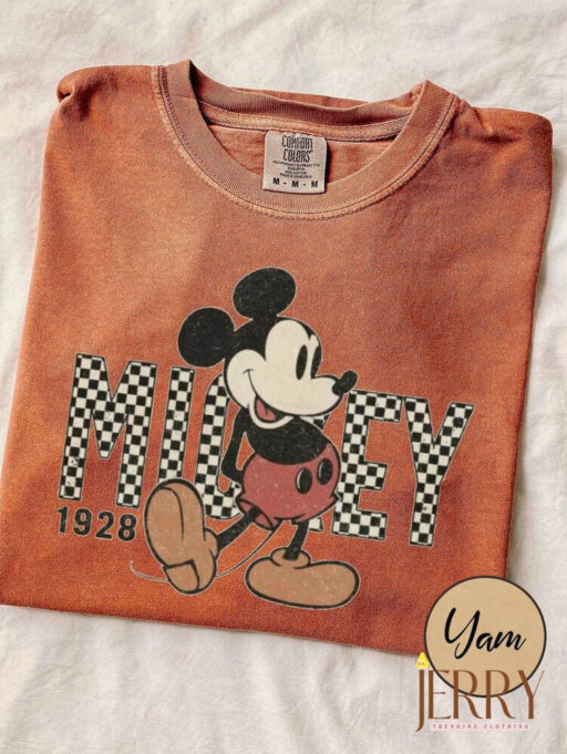 Vintage Disney Mickey Checkered Comfort Shirt, Disney Mouse Shirt, Disney Family Trip Shirt, Disney Vacation Shirt, Disneyworld Shirt