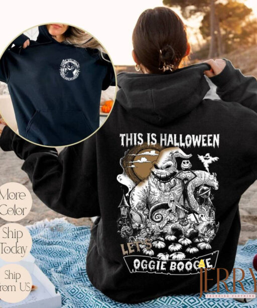 Vintage Disney Oogie Boogie Sweatshirt, The Nightmare Before Christmas Jack Sally Sweatshirt, Oogie Boogie Bash, Family Halloween Party 2023