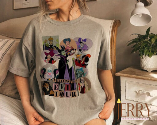 Vintage Disney Villains Evil Tour Shirt, Disney Villains Shirt, Disney Villains Characters Concert Music Shirt, Disney Evil Friends 2023