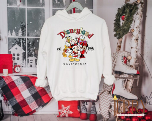 Vintage Disneyland Est 1955 Christmas Shirt, Mickey And Friends Shirt, Disney Family Christmas Shirt, Disney Holiday, Disneyland Trip Shirt