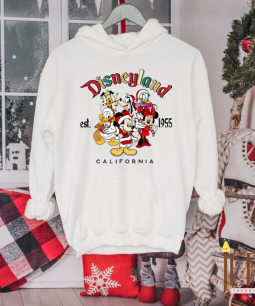 Vintage Disneyland Est 1955 Christmas Shirt, Mickey And Friends Shirt, Disney Family Christmas Shirt, Disney Holiday, Disneyland Trip Shirt