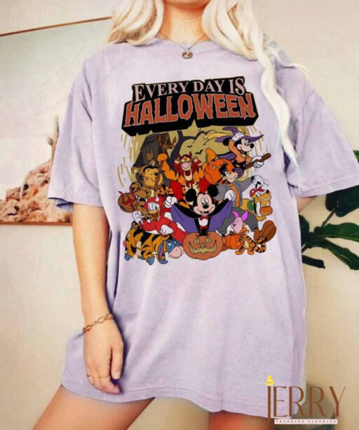 Vintage Everyday Is Halloween Shirt, Vintage Disney Halloween Shirt, Disney Characters Shirt, Winnie Pooh Shirt, Mickey & CO Shirt