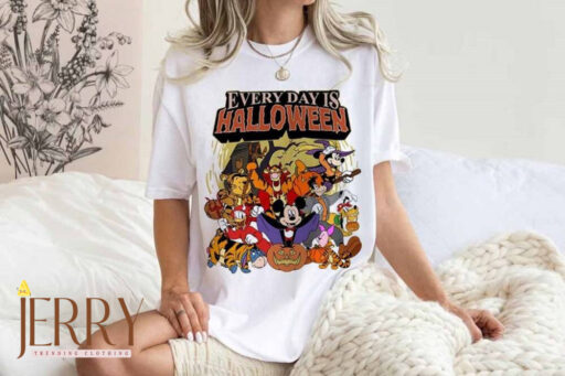 Vintage Everyday Is Halloween Shirt, Vintage Disney Halloween Shirt, Disney Characters Shirt, Winnie Pooh Shirt, Mickey & CO Shirt