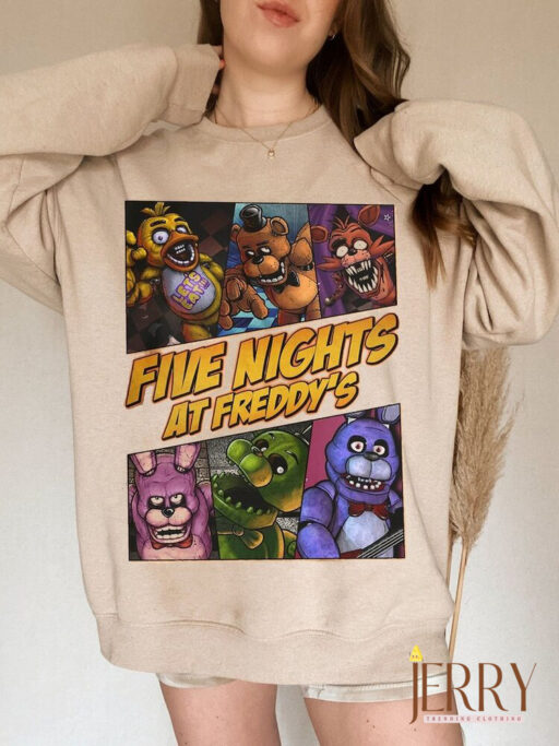 Vintage Five Nights At Freddy's Sweatshirt, Halloween Movie 2023 Sweatshirt, Five Nights Sweatshirt, Freddy Sweatshirt