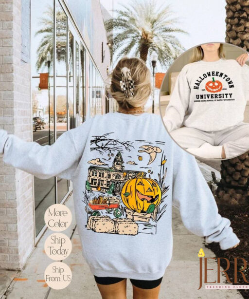 Vintage HalloweenTown 1998 Sweatshirt, Halloween Town Hoodie 2 Sides, Halloween Women Sweatshirt, Halloween Town Movie Sweater