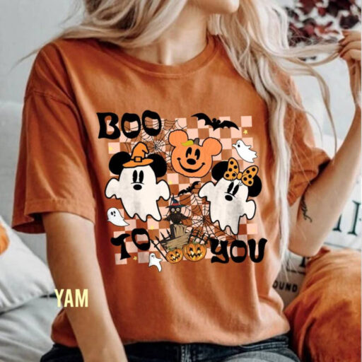 Vintage Halloween Boo To You Comfort Color Shirt, Mickey &Friends , Boo Ghost Halloween Sweater, Disney Halloween Shirt, Halloween Part 2023