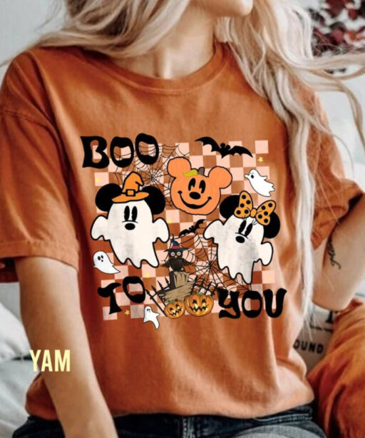 Vintage Halloween Boo To You Comfort Color Shirt, Mickey &Friends , Boo Ghost Halloween Sweater, Disney Halloween Shirt, Halloween Part 2023