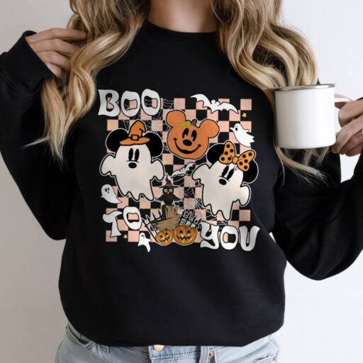 Vintage Halloween Boo To You Comfort Color Shirt, Mickey &Friends , Boo Ghost Halloween Sweater, Disney Halloween Shirt, Halloween Part 2023