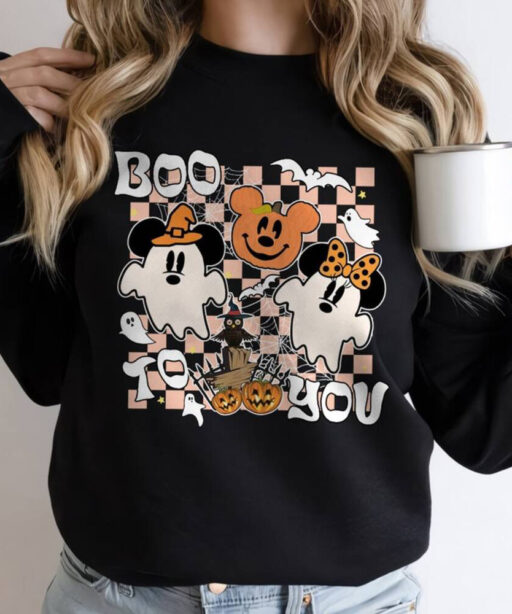 Vintage Halloween Boo To You Comfort Color Shirt, Mickey &Friends , Boo Ghost Halloween Sweater, Disney Halloween Shirt, Halloween Part 2023