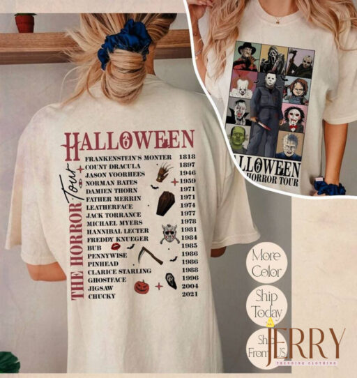 Vintage Halloween Characters The Horror Tour Shirt, Universal Studios Halloween Horror Nights 2023, Universal Orlando Halloween Horror Shirt