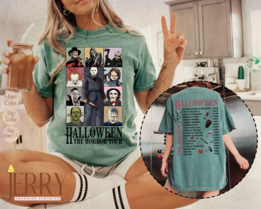 Vintage Halloween Characters The Horror Tour Shirt, Universal Studios Halloween Horror Nights 2023, Universal Orlando Halloween Horror Shirt