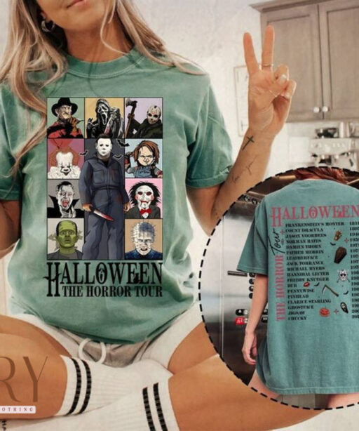 Vintage Halloween Characters The Horror Tour Shirt, Universal Studios Halloween Horror Nights 2023, Universal Orlando Halloween Horror Shirt
