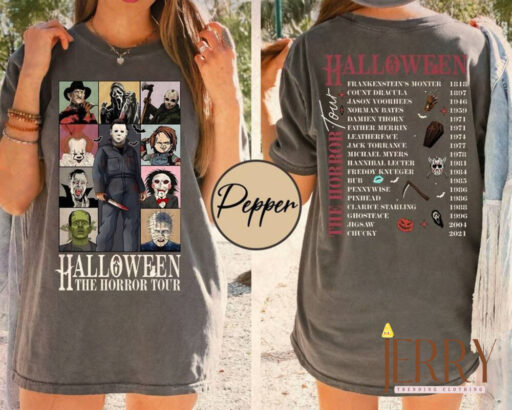 Vintage Halloween Characters The Horror Tour Shirt, Universal Studios Halloween Horror Nights 2023, Universal Orlando Halloween Horror Shirt