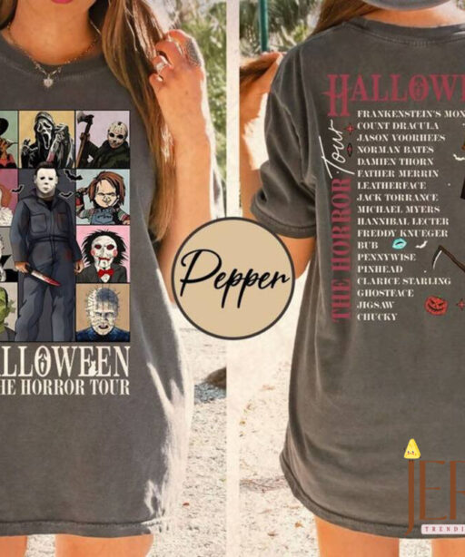 Vintage Halloween Characters The Horror Tour Shirt, Universal Studios Halloween Horror Nights 2023, Universal Orlando Halloween Horror Shirt