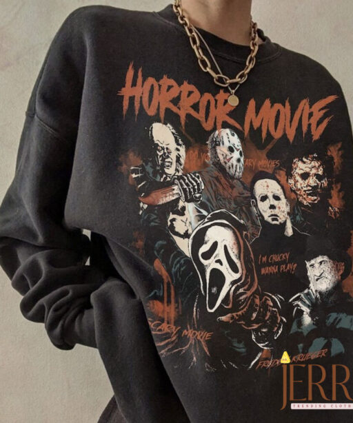 Vintage Halloween Horror Movie Sweatshirt, Scream Sweatshirt, Michael Myers Halloween Sweatshirt, Halloween Horror Movie Sweatshirt