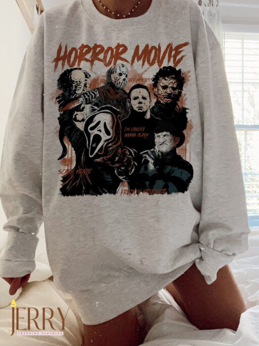 Vintage Halloween Horror Movie Sweatshirt, Scream Sweatshirt, Michael Myers Halloween Sweatshirt, Halloween Horror Movie Sweatshirt