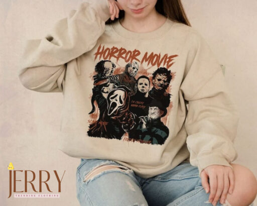 Vintage Halloween Horror Movie Sweatshirt, Scream Sweatshirt, Michael Myers Halloween Sweatshirt, Halloween Horror Movie Sweatshirt