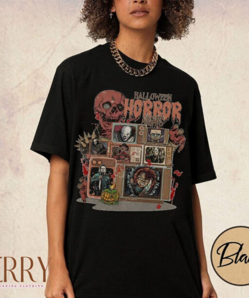 Vintage Halloween Horror T-Shirt, Horror Halloween Shirt, Universal Studios Shirt, Horror Characters Shirt, Television Scary Movie Shirt