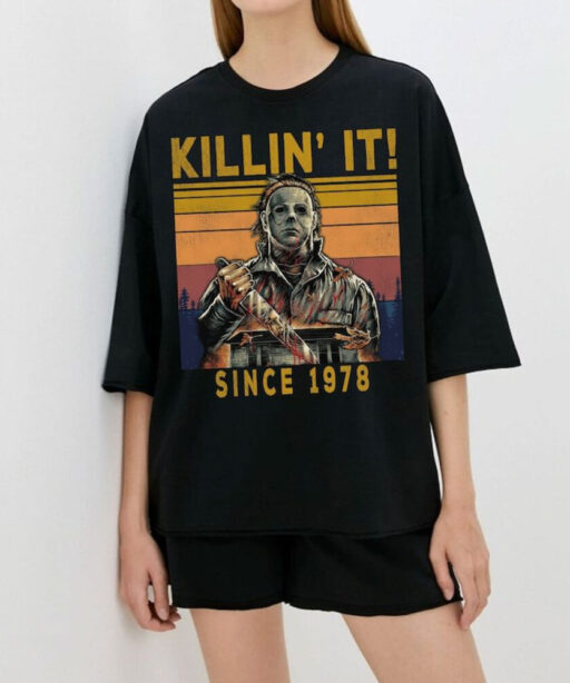 Vintage Halloween Killin It Since 1978 Shirt, Michael Myers Halloween shirt, Myers Thriller Shirt Friday the 13th Horror,Halloween Party Tee