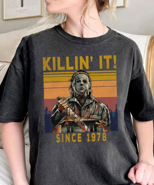 Vintage Halloween Killin It Since 1978 Shirt, Michael Myers Halloween shirt, Myers Thriller Shirt Friday the 13th Horror,Halloween Party Tee