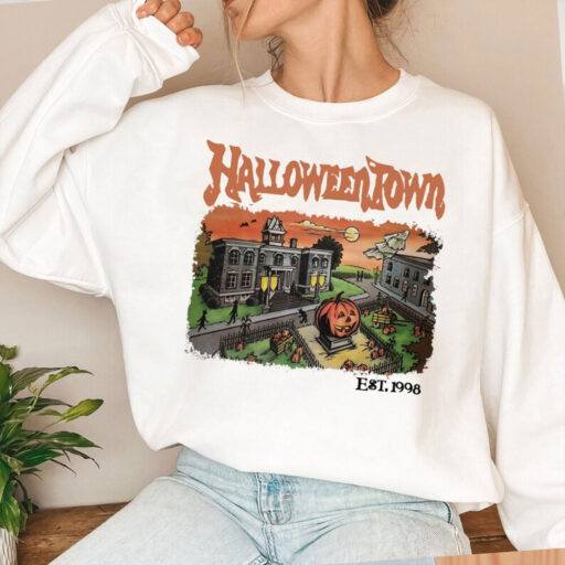 Vintage Halloween Town Est 1998 Sweatshirt, Halloweentown University Sweatshirt, Pumpkin Halloweentown Shirt, Halloween Party Gift Halloween