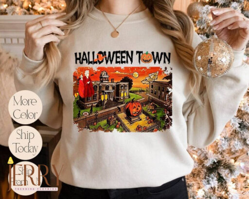 Vintage Halloween Town Sweatshirt, Halloween Movie Sweatshirt, Halloweentown University Sweatshirt, Funny Fall Women Sweatshirt