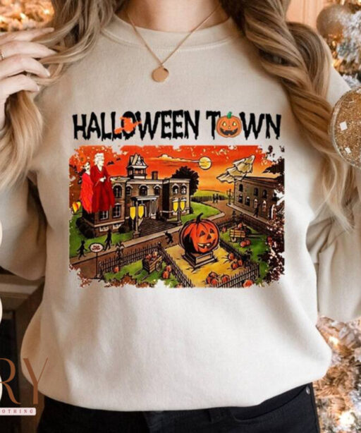 Vintage Halloween Town Sweatshirt, Halloween Movie Sweatshirt, Halloweentown University Sweatshirt, Funny Fall Women Sweatshirt