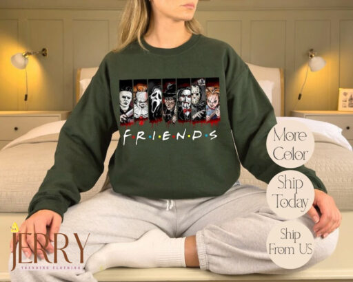 Vintage Horror Character Friends Sweatshirt, Halloween Movie Sweatshirt, Halloween Hoodie, Halloween Women Sweatshirt