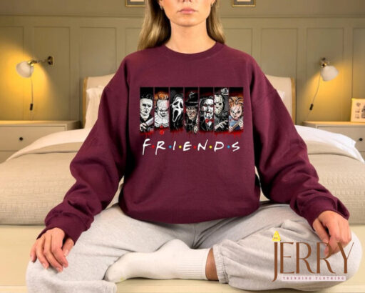 Vintage Horror Character Friends Sweatshirt, Halloween Movie Sweatshirt, Halloween Hoodie, Halloween Women Sweatshirt