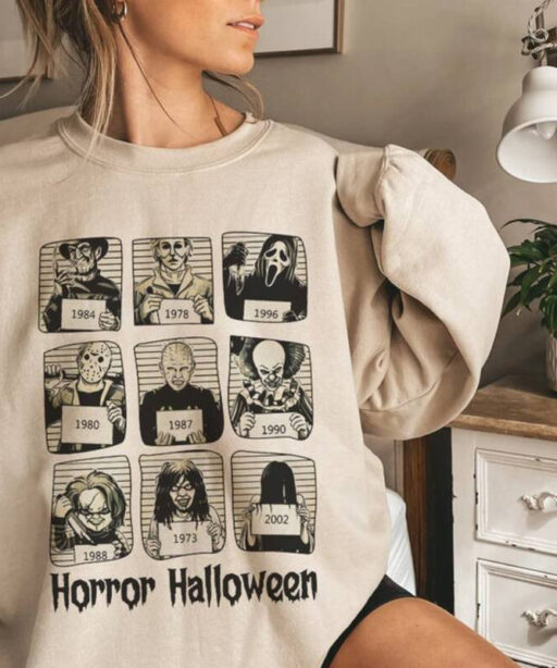 Vintage Horror Characters Shirt, Horror Movie, 13th Of friday, Horror Movie Killers, Horror Character Killers, scary horror, Horror friends