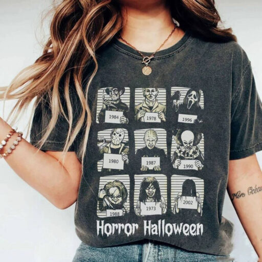 Vintage Horror Characters Shirt, Horror Movie, 13th Of friday, Horror Movie Killers, Horror Character Killers, scary horror, Horror friends